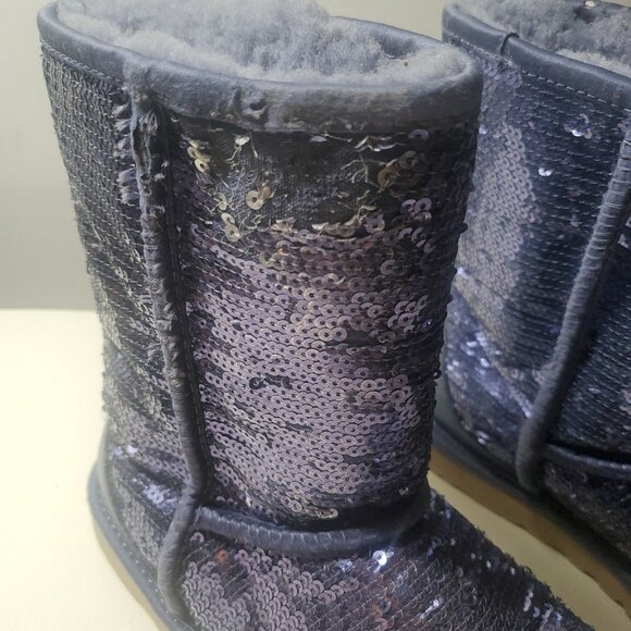 UGG Classic Short Boots Purple Sequin - Picture 4 of 5
